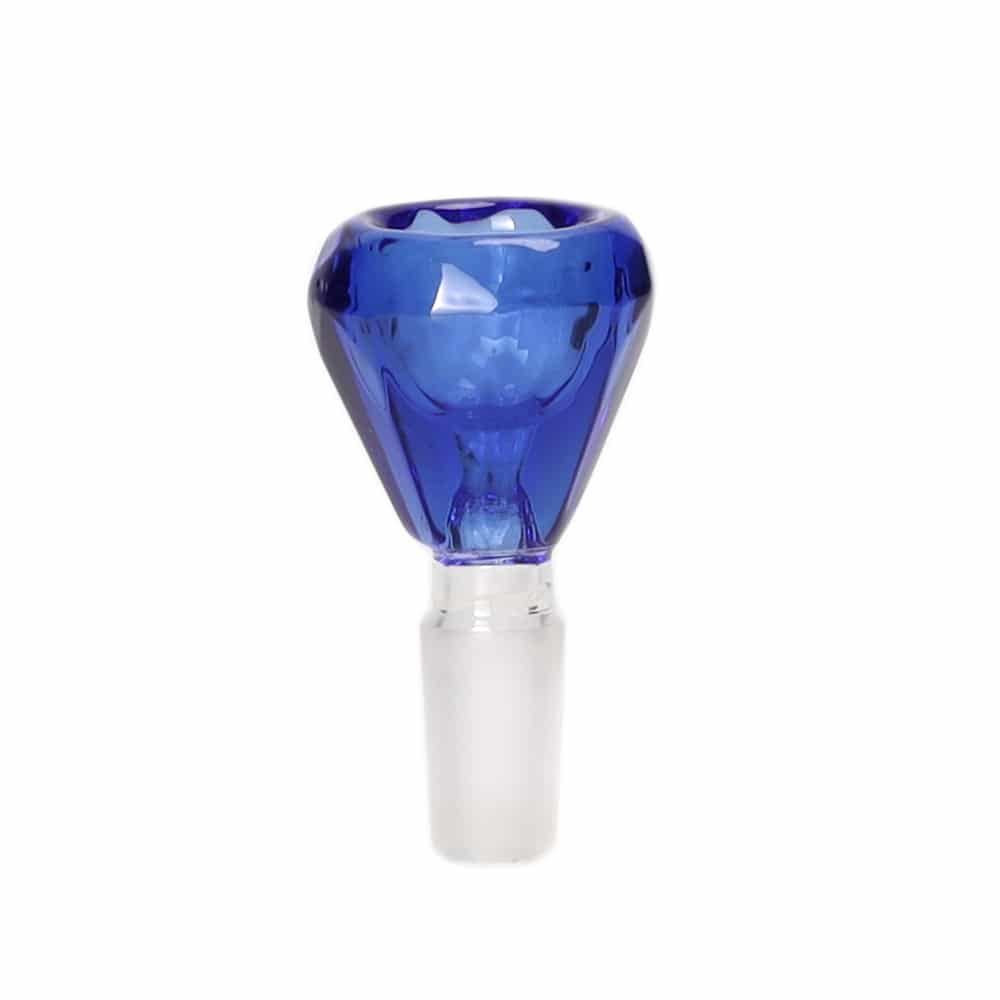 Blue Glass Bong Bowl - Diamond Bowl Blue - Molino Glass Bongs