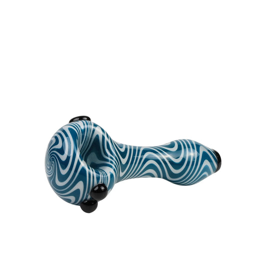 Hurricane Glass Pipe (Blue/White)